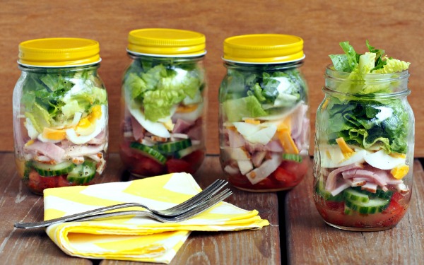 Chef Salad in a Jar - Comfortably Domestic